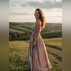 Colorful Striped Maxi Dress